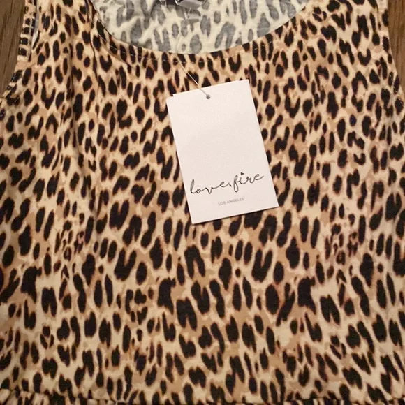 Love, fire Kids leopard tiered print dress. BNWT - Picture 2 of 6